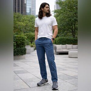 Lululemon ABC Pants Men’s 36 Blue Warpstreme Classic Fit Athleisure Explorer